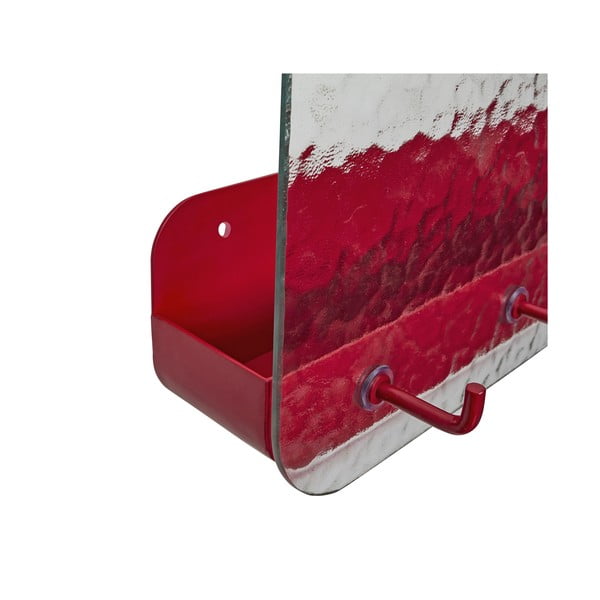 Czerwony metalowy wieszak ścienny z półką Shack - Hübsch-image-2