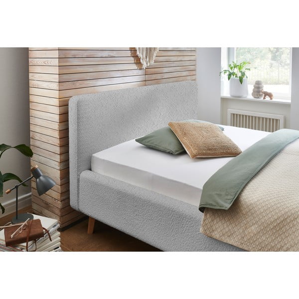 Jasnoszare tapicerowane łóżko dwuosobowe bez stelaża 160x200 cm Mattis – Meise Möbel-image-1