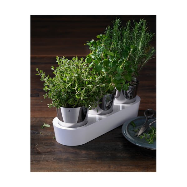 Zestaw 3 nierdzewnych doniczek do ziół WMF Gourmet-image-3