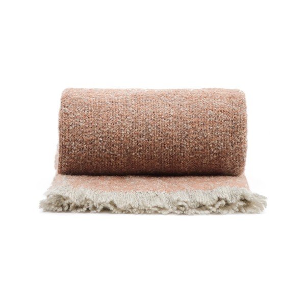 Koc z mieszanki wełny w kolorze terakoty 130x170 cm Rodin – Kave Home