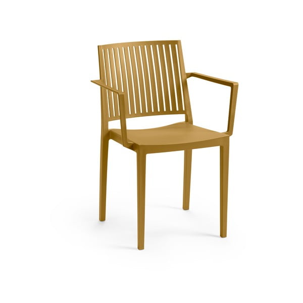 Brązowe plastikowe krzesło ogrodowe Bars – Rojaplast