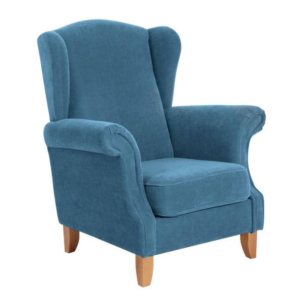 Niebieski fotel Max Winzer Verita Velor