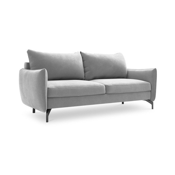 Jasnoszara sofa rozkładana z aksamitnym obiciem Interieurs 86 Stendhal-image-3