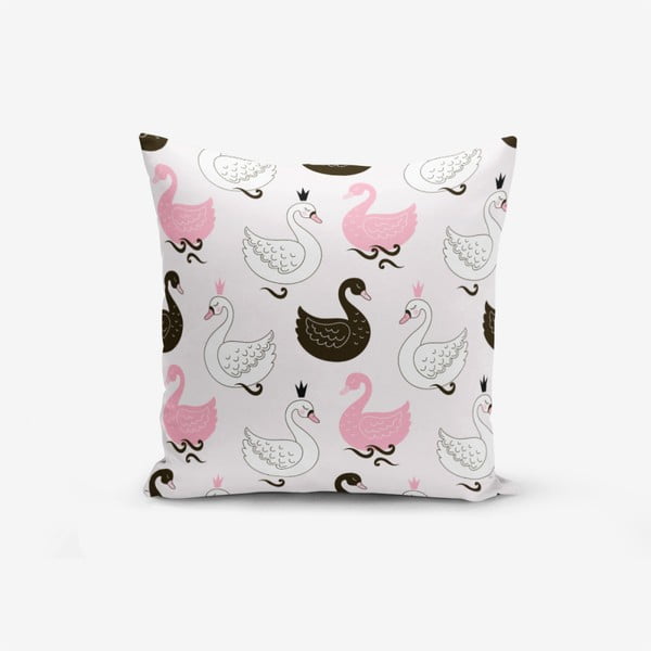 Poszewka na poduszkę z domieszką bawełny Minimalist Cushion Covers Pink Background Kind Animals, 45x45 cm