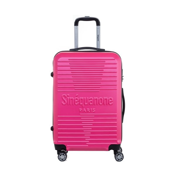 Różowa walizka na kółkach z zamkiem na kod SINEQUANONE Trimy, 71 l