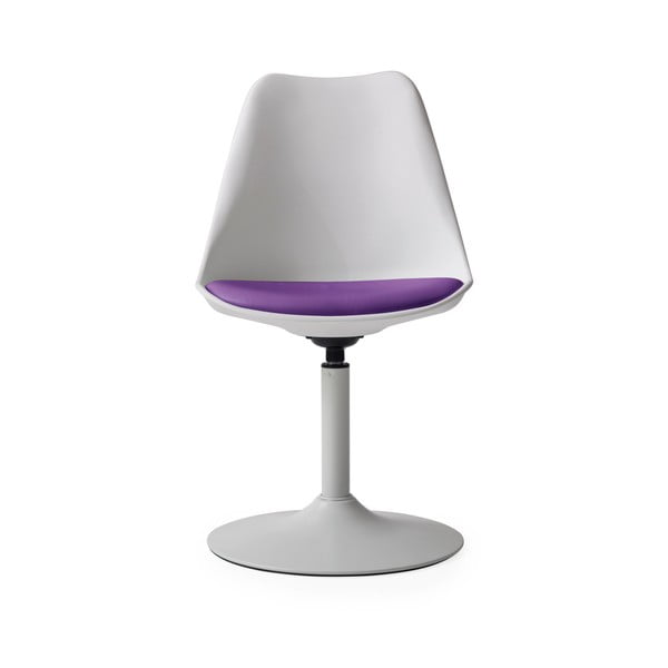 Białe krzesło z fioletową poduszką Tenzo Viva