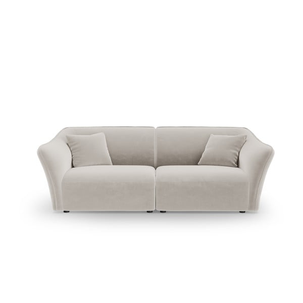 Beżowa aksamitna sofa 206 cm Tokyo – Cosmopolitan Design