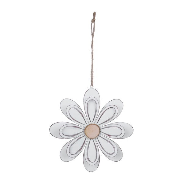 Duża metalowa dekoracja wisząca w kształcie kwiatka z motywem kwiatka Ego Dekor, ø 17 cm