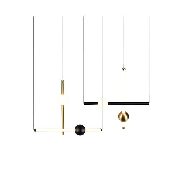 Czarna/w kolorze złota lampa wisząca LED ze ściemniaczem Melita – Trio-image-4