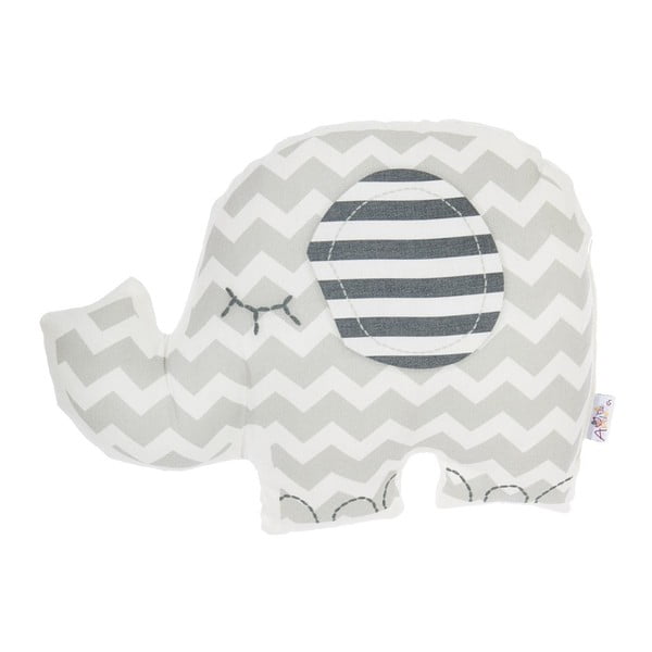 Szara poduszka dziecięca z domieszką bawełny Mike & Co. NEW YORK Pillow Toy Elephant, 34x24 cm