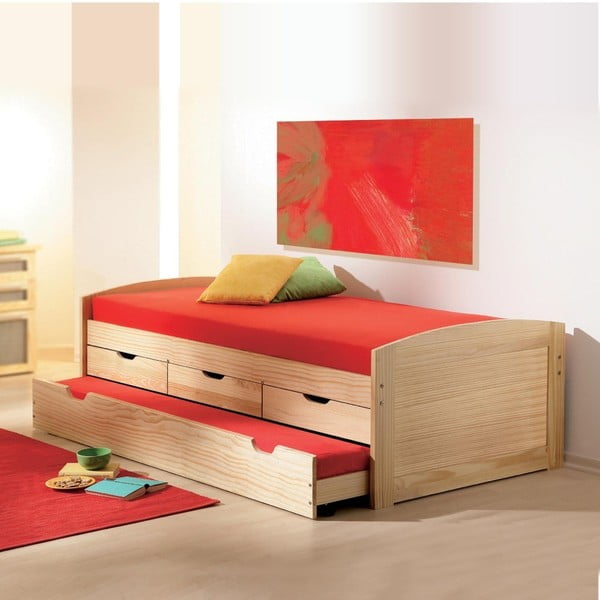 Łóżko rozsuwane z drewna sosnowego SOB Sarah, 90 x 200 cm