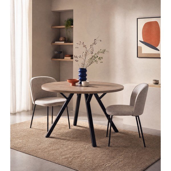 Okrągły stół w dekorze dębu ø 120 cm Beni – Marckeric-image-3