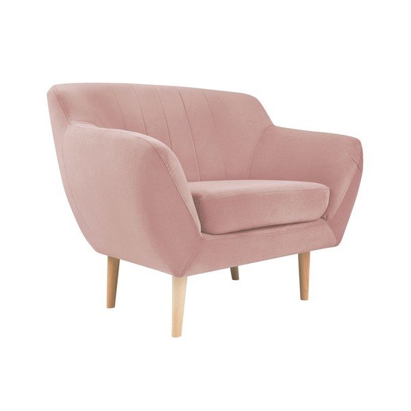Jasnoróżowy aksamitny fotel Mazzini Sofas Sardaigne-image-2