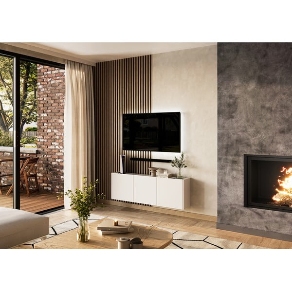 Biała szafka pod TV 138x45 cm Piana – Germania-image-1