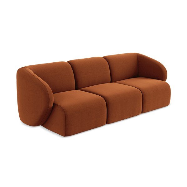 Aksamitna sofa w kolorze terakoty 244 cm Lani – Makamii-image-2