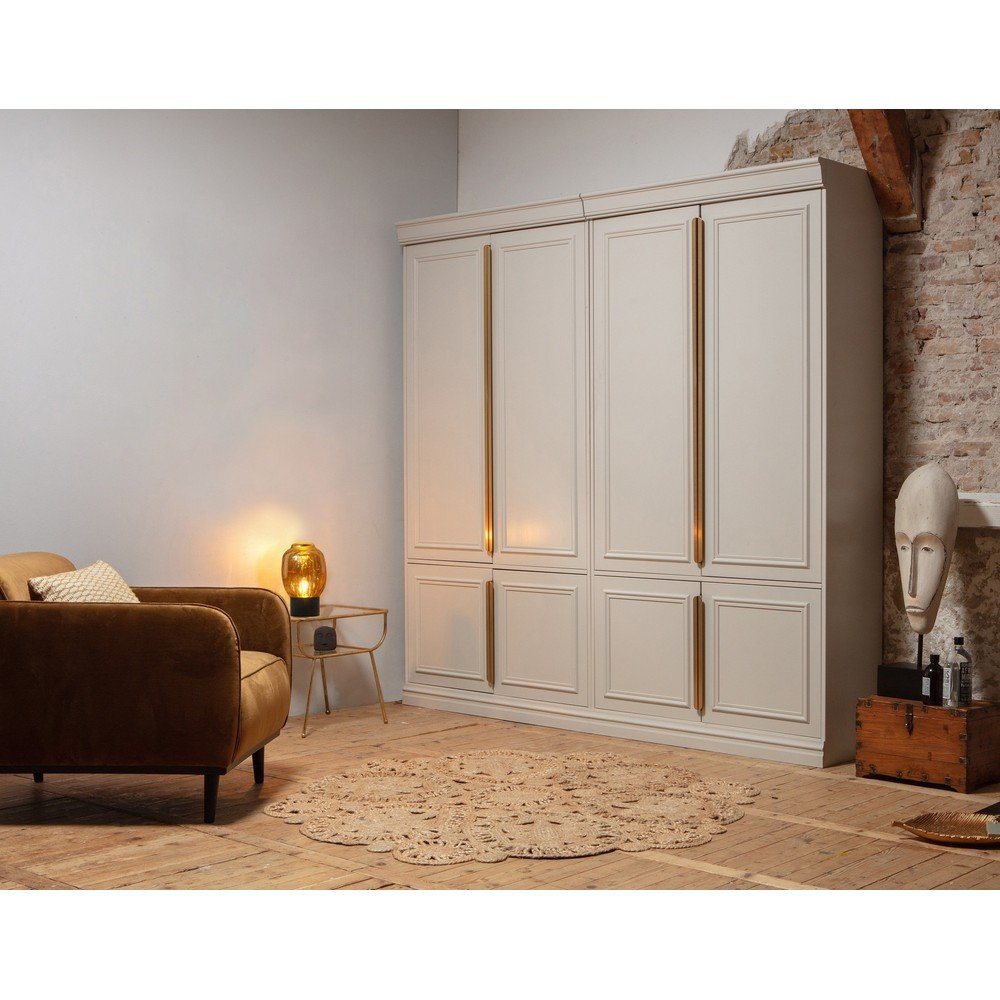 Jasnoszara szafa z litego drewna sosnowego 110x215x44 cm Organize – WOOOD (zdjęcie 5)