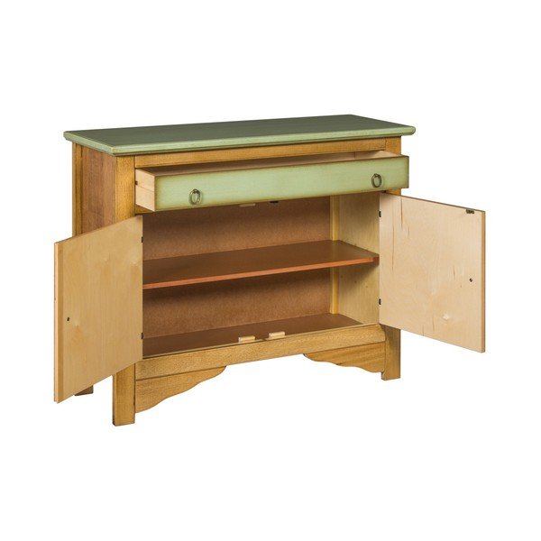 Zielono-brązowa komoda Evergreen House Credenza-image-4