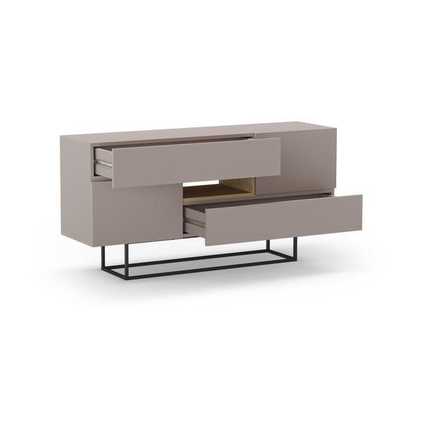 Szarobeżowa niska komoda 145x82 cm Titan – Marckeric-image-4