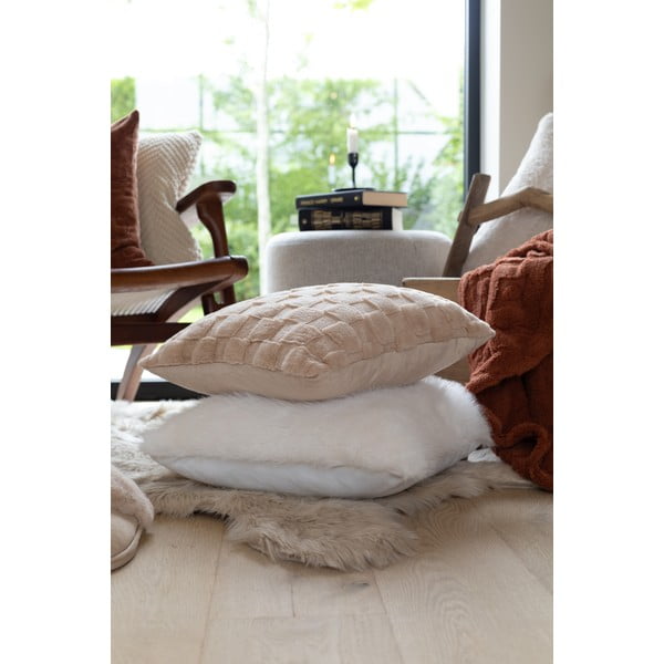 Poduszka dekoracyjna z mikropluszu 45x45 cm Rava – Tiseco Home Studio-image-2