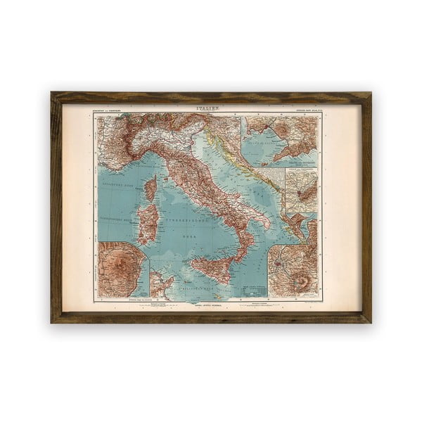 Obraz w drewnianej ramie Italy, 70x50 cm