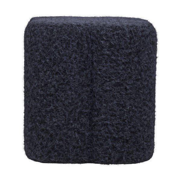 Ciemnoniebieski puf z materiału bouclé Durban – House Nordic-image-3