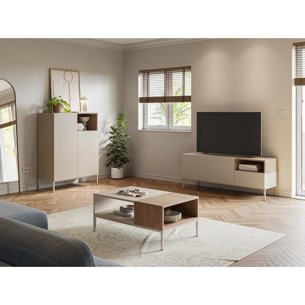 Kremowa szafka 90x120 cm Cailin – Marckeric-image-1