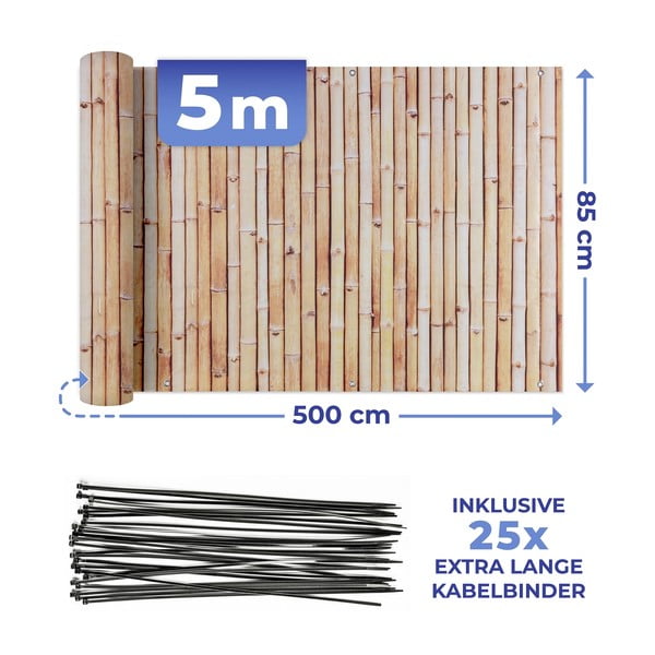 Jasnobrązowa plastikowa osłona balkonowa 500x85 cm – Maximex-image-2