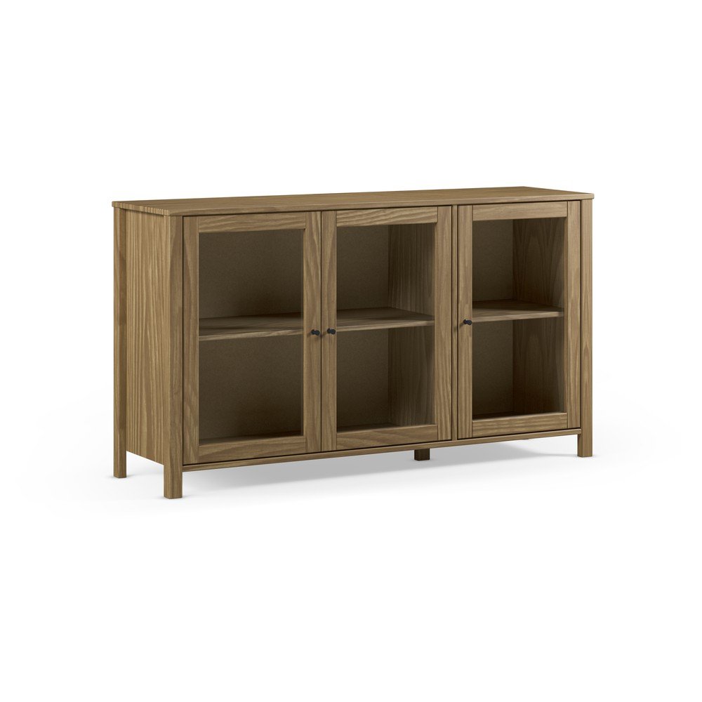 Witryna z litego drewna sosnowego w naturalnym kolorze 142x80x40 cm Alessandra – Marckeric