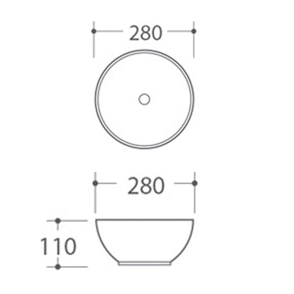 Biała ceramiczna okrągła umywalka ø 28 cm Aster – Sapho-image-4