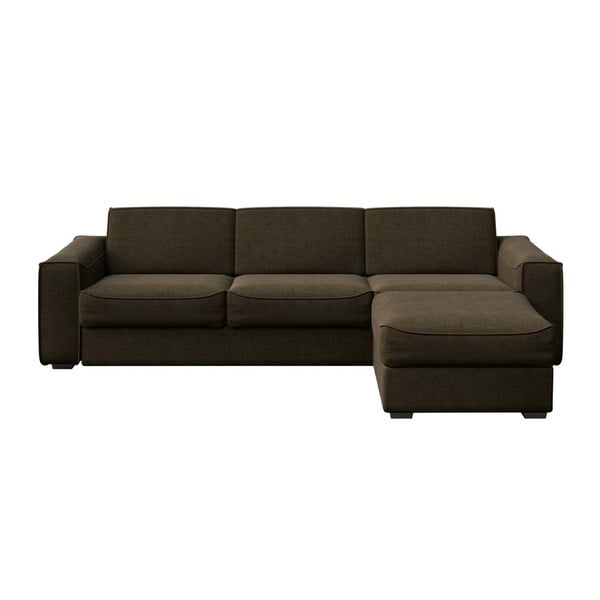 Brązowa sofa rozkładana z wielofunkcyjnym szezlongiem MESONICA Munro, dł. 308 cm