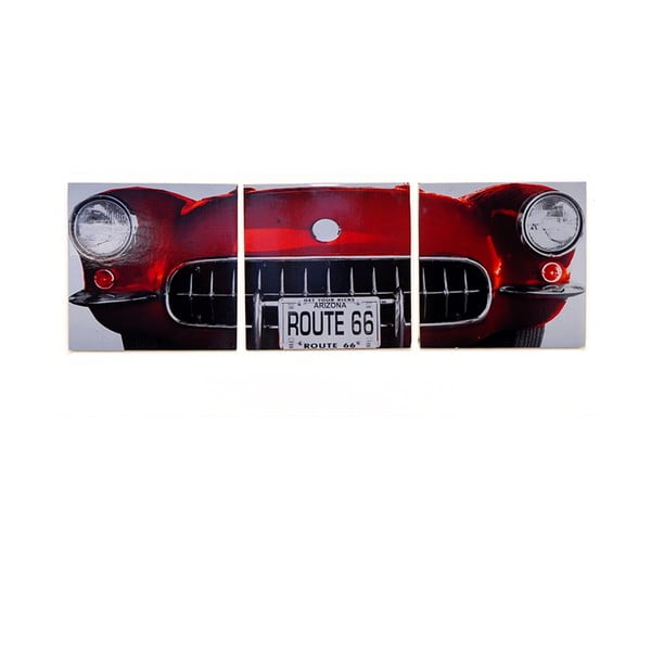 Obraz na drewnie Red Vintage Car, 30x93 cm