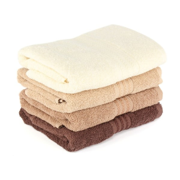Zestaw 4 bawełnianych ręczników kąpielowych Foutastic, 70x140 cm