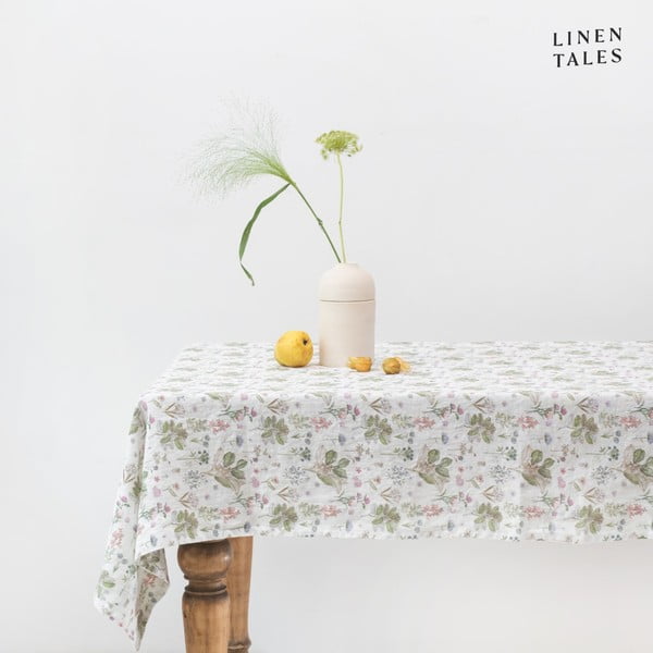 Lniany obrus 140x300 cm White Botany – Linen Tales-image-1