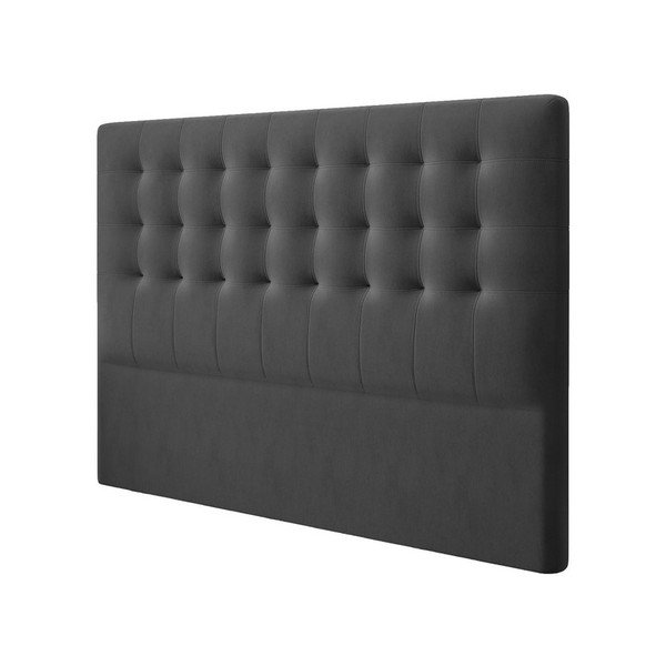Ciemnoszary zagłówek z aksamitnym obiciem Windsor & Co Sofas Athena, 180x120 cm-image-2