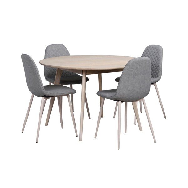 Stół do jadalni z bielonego drewna dębowego Folke Yumi, ∅ 115 cm-image-1