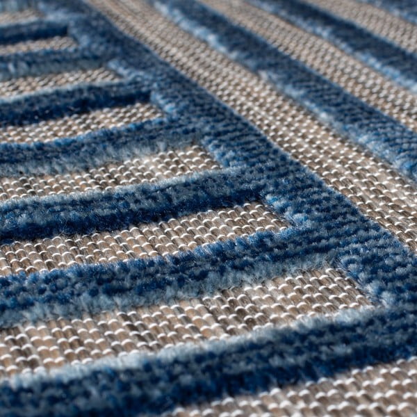 Ciemnoniebieski dywan odpowiedni na zewnątrz 120x170 cm Vigo Blocks – Flair Rugs-image-3