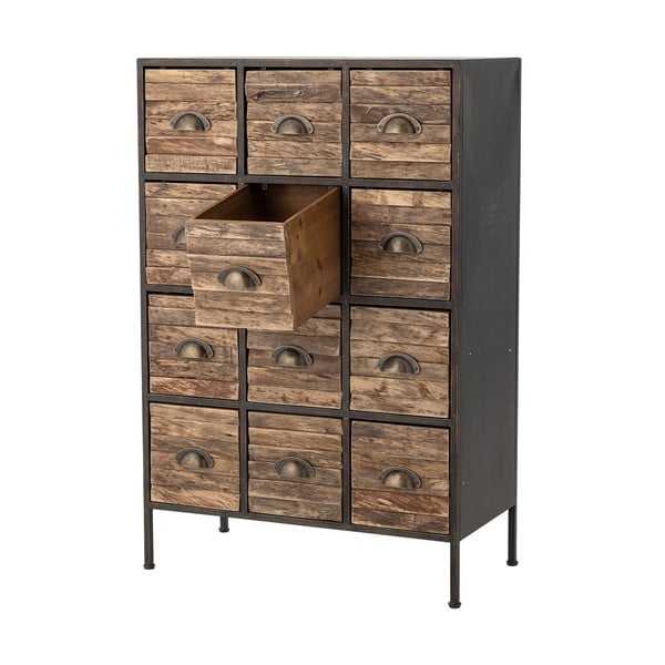 Czarno-brązowa metalowa komoda 60,5x92x33,5 cm Matteo – Bloomingville-image-3