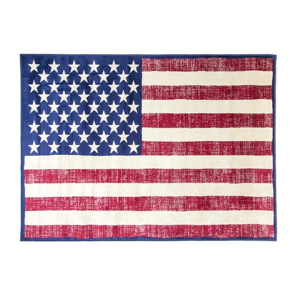 Dywan z motywem amerykańskiej flagi Cotex, 140x200 cm