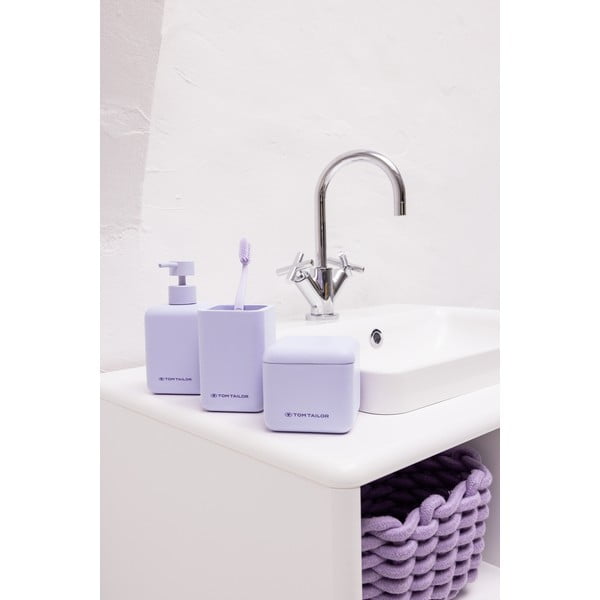 Fioletowy kubek na szczoteczki do zębów z żywicy polimerowej Tom Tailor T-Rounded – Wenko-image-3