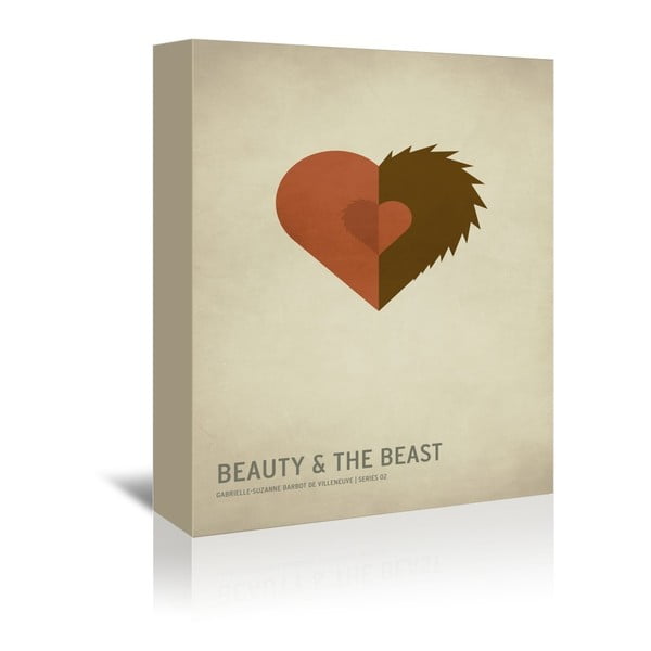 Obraz na płótnie Beauty and the Beast With Text