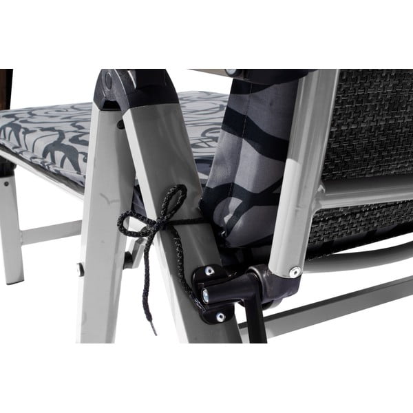 Czarno-szary metalowy składany leżak ogrodowy London – Sun Garden-image-1