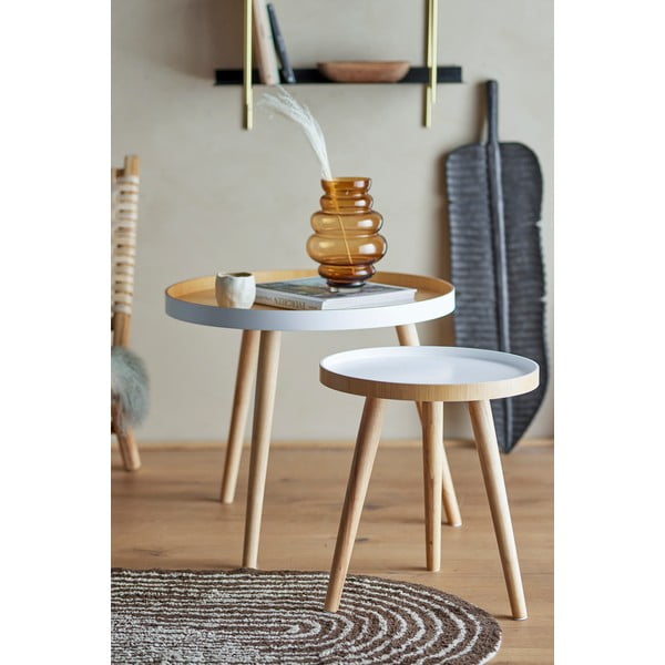 Bambusowe okrągłe stoliki zestaw 2 szt. ø 60 cm Cappuccino – Bloomingville-image-1