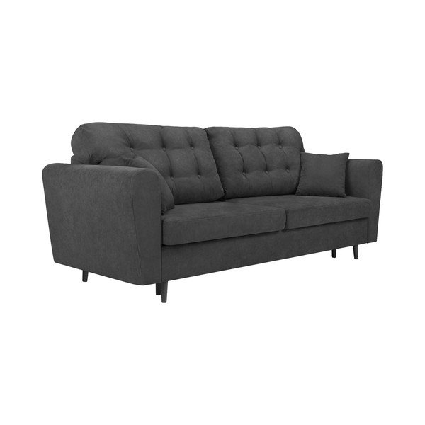 Ciemnoszara 3-osobowa sofa rozkładana ze schowkiem Cosmopolitan Design Lyon-image-2
