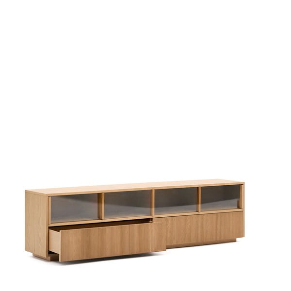 Szafka pod TV w dekorze dębu w naturalnym kolorze 200x54x40 cm Helvine – Kave Home-image-3