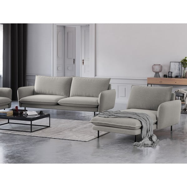 Jasnoszary szezlong Cosmopolitan Design Vienna, prawostronny-image-1