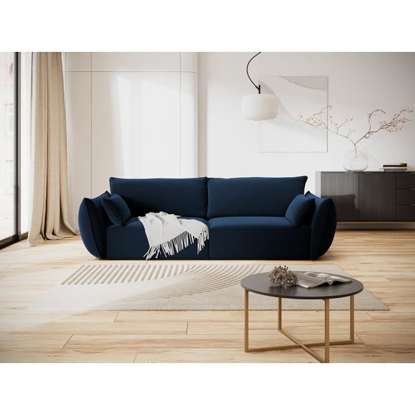 Ciemnoniebieska aksamitna sofa 208 cm Vanda – Mazzini Sofas-image-1