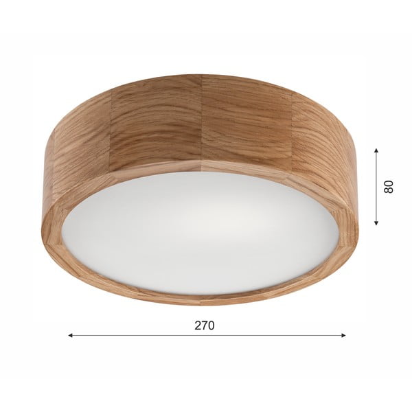 Brązowa lampa sufitowa ze szklanym kloszem ø 27 cm Eveline – LAMKUR-image-4