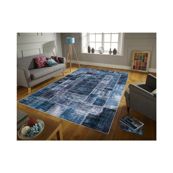 Dywan plamoodporny Floorita Montage Blue, 160x230 cm