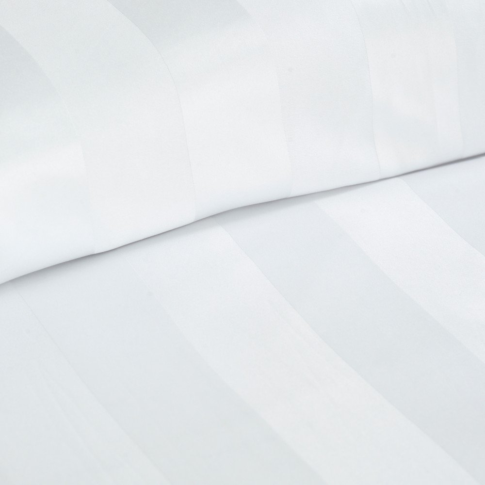 Biała satynowa pościel dwuosobowa 3-częściowa 200x200 cm So Soft Satin Stripe – Catherine Lansfield (zdjęcie 4)