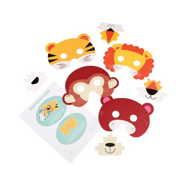 Zestaw 4 masek papierowych Rex London Animal-image-1